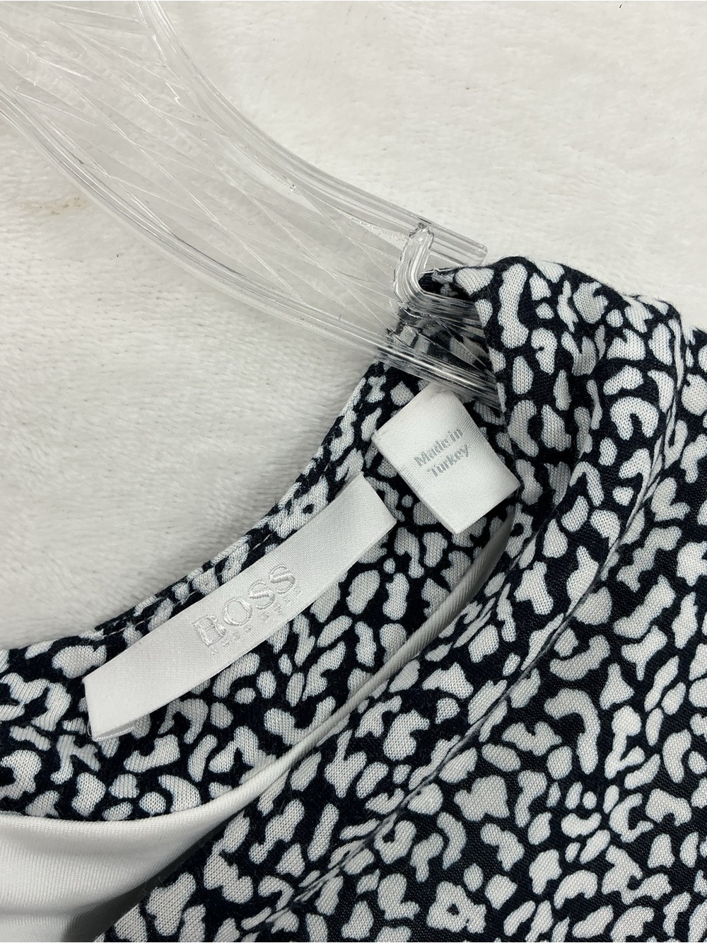 Boss Grey Printed V-Neck Midi Dress 1078 - Picture 3 of 6
